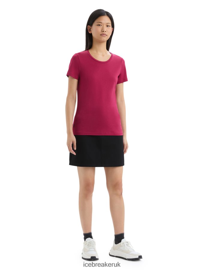 Icebreaker Women Tencel Cotton Short Sleeve T-Shirt Z04NXR641 Clothing Cherry - Image 3