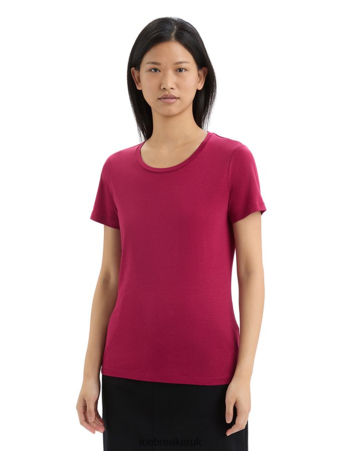 icebreaker_women_tencel_cotton_short_sleeve_t_shirt_z04nxr641_clothing_cherry.jpg Icebreaker Women Tencel Cotton Short Sleeve T-Shirt Z04NXR641 Clothing Cherry - Image 1