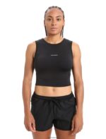 Icebreaker Women ZoneKnit Merino Cropped Bra-Tank Z04NXR647 Clothing Black