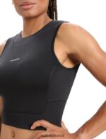Icebreaker Women ZoneKnit Merino Cropped Bra-Tank Z04NXR647 Clothing Black - Image 5