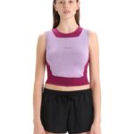Icebreaker Women ZoneKnit Merino Cropped Bra-Tank Z04NXR648 Clothing Purple Gaze/Go Berry