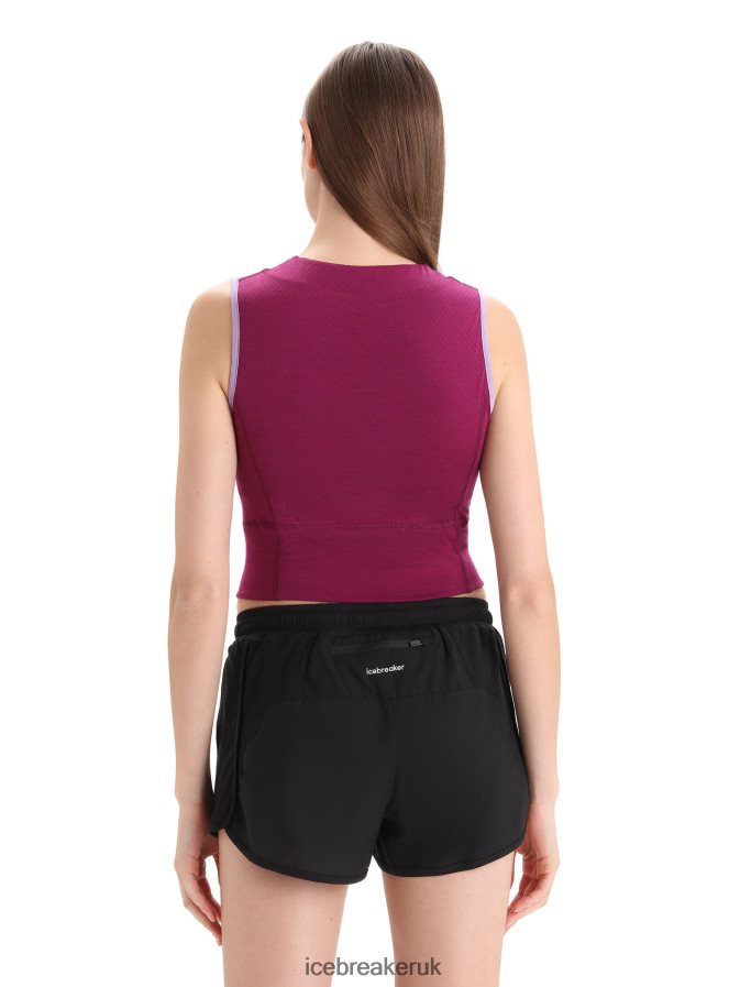 Icebreaker Women ZoneKnit Merino Cropped Bra-Tank Z04NXR648 Clothing Purple Gaze/Go Berry - Image 4