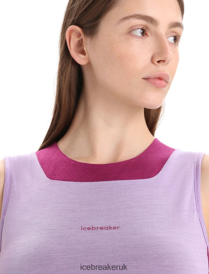 Icebreaker Women ZoneKnit Merino Cropped Bra-Tank Z04NXR648 Clothing Purple Gaze/Go Berry - Image 5