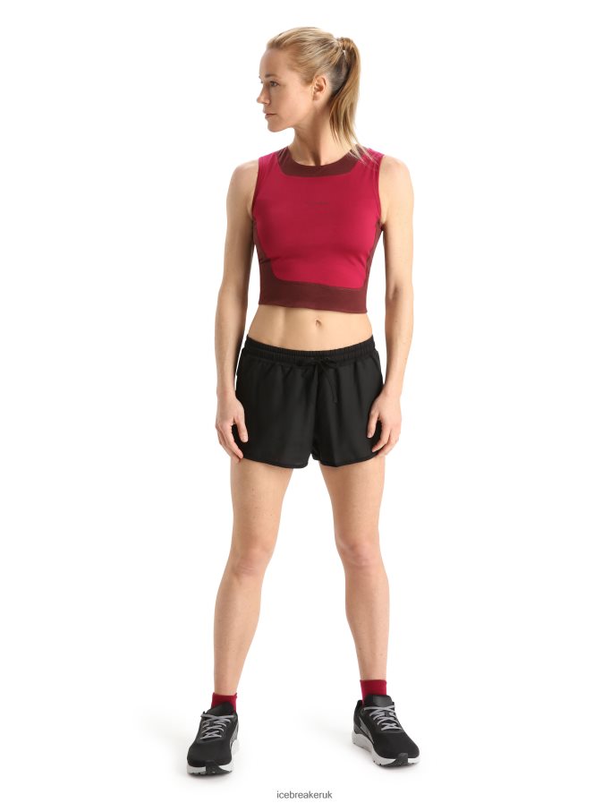 Icebreaker Women ZoneKnit Merino Cropped Bra-Tank Z04NXR909 Clothing Cherry/Espresso - Image 3
