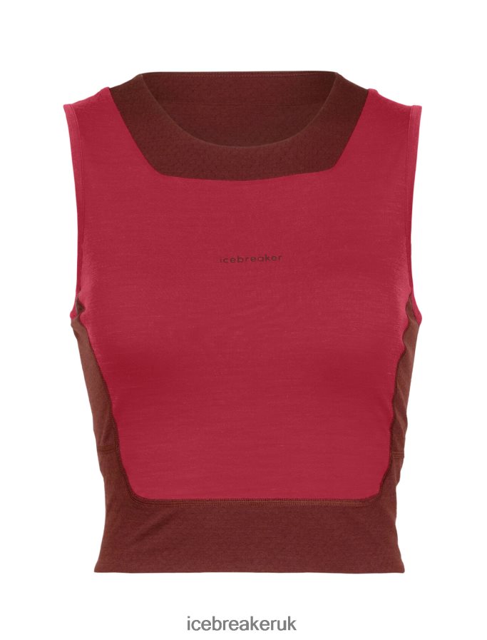 Icebreaker Women ZoneKnit Merino Cropped Bra-Tank Z04NXR909 Clothing Cherry/Espresso - Image 5