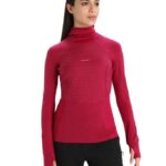 Icebreaker Women ZoneKnit Merino Insulated Long Sleeve Thermal Hoodie Z04NXR890 Clothing Cherry