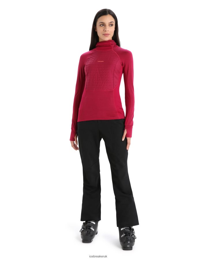 Icebreaker Women ZoneKnit Merino Insulated Long Sleeve Thermal Hoodie Z04NXR890 Clothing Cherry - Image 3