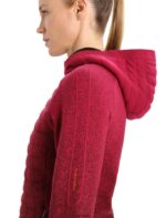 Icebreaker Women ZoneKnit Merino Insulated Long Sleeve Zip Hoodie Into the Deep Z04NXR888 Clothing Cherry/Espresso - Image 5