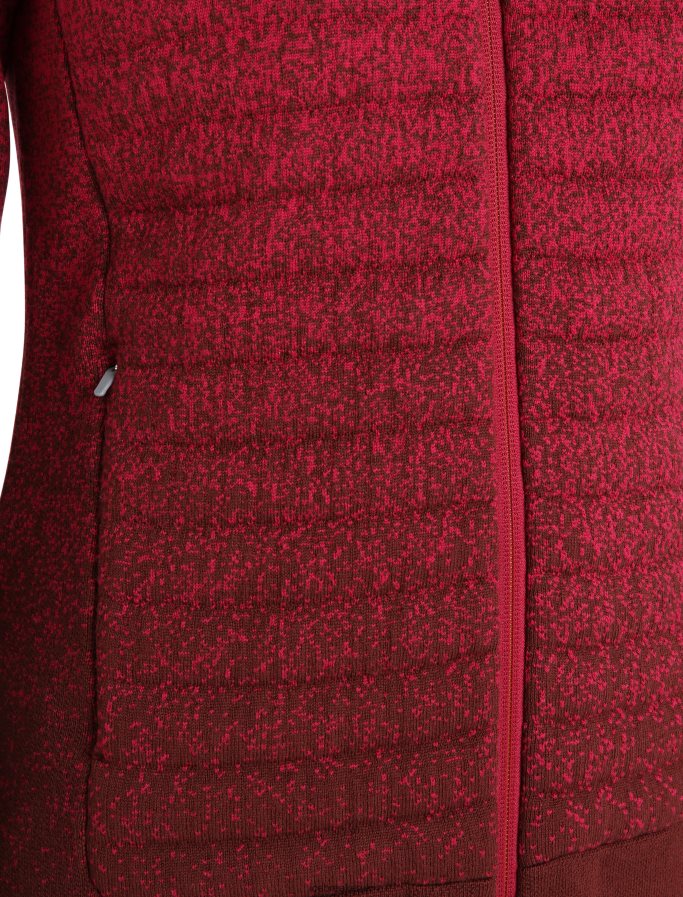 Icebreaker Women ZoneKnit Merino Insulated Long Sleeve Zip Hoodie Into the Deep Z04NXR888 Clothing Cherry/Espresso - Image 6