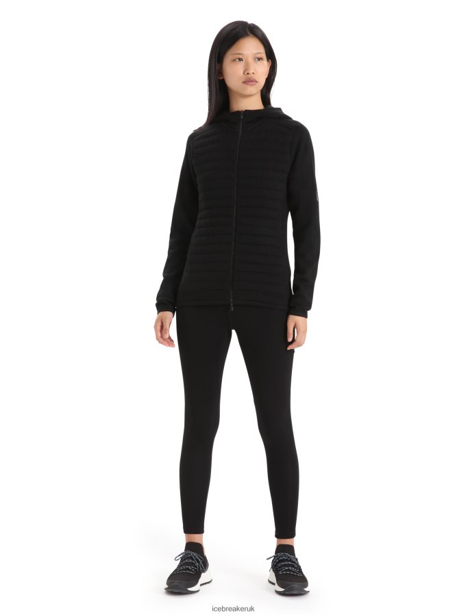 Icebreaker Women ZoneKnit Merino Insulated Long Sleeve Zip Hoodie Z04NXR711 Clothing Black - Image 3