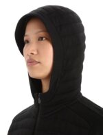 Icebreaker Women ZoneKnit Merino Insulated Long Sleeve Zip Hoodie Z04NXR711 Clothing Black - Image 4