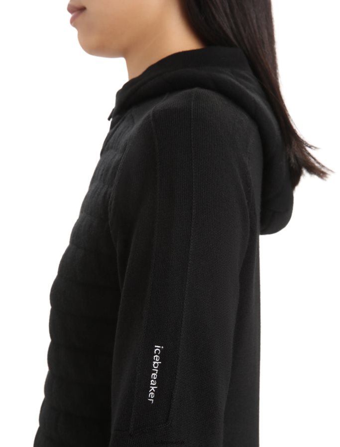 Icebreaker Women ZoneKnit Merino Insulated Long Sleeve Zip Hoodie Z04NXR711 Clothing Black - Image 5