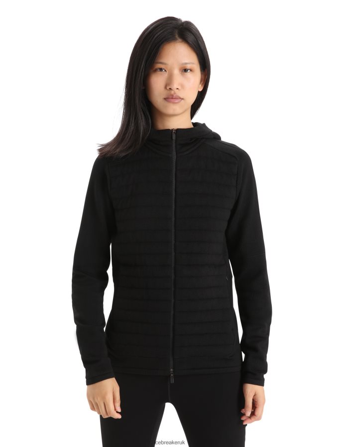 icebreaker_women_zoneknit_merino_insulated_long_sleeve_zip_hoodie_z04nxr711_clothing_black.jpg Icebreaker Women ZoneKnit Merino Insulated Long Sleeve Zip Hoodie Z04NXR711 Clothing Black - Image 1