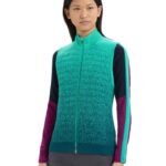 Icebreaker Women ZoneKnit Merino Insulated Vest Into the Deep Z04NXR682 Clothing Fresh/Green Glory