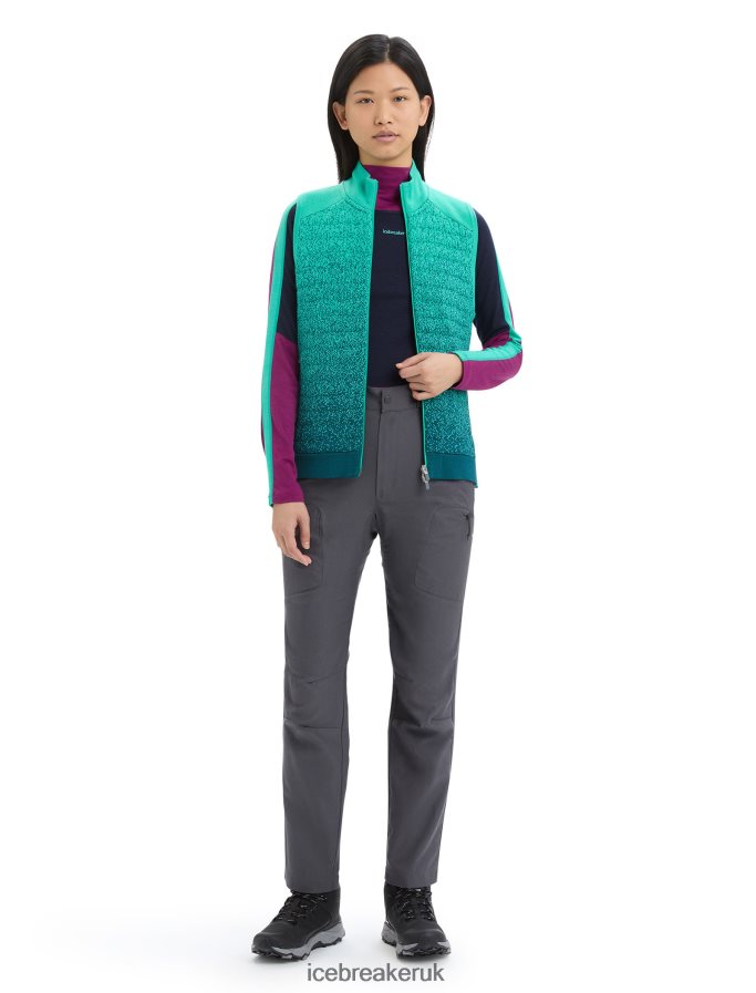 Icebreaker Women ZoneKnit Merino Insulated Vest Into the Deep Z04NXR682 Clothing Fresh/Green Glory - Image 3