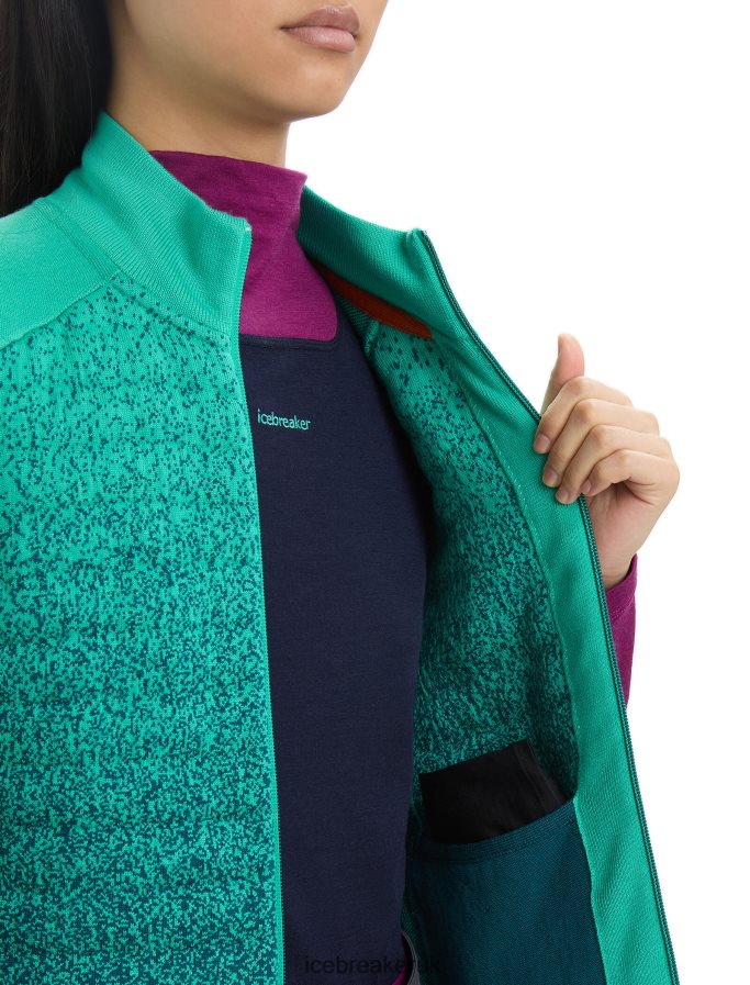 Icebreaker Women ZoneKnit Merino Insulated Vest Into the Deep Z04NXR682 Clothing Fresh/Green Glory - Image 5