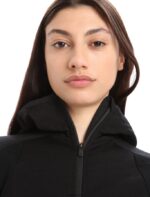 Icebreaker Women ZoneKnit Merino Long Sleeve Zip Hoodie Z04NXR712 Clothing Black - Image 4