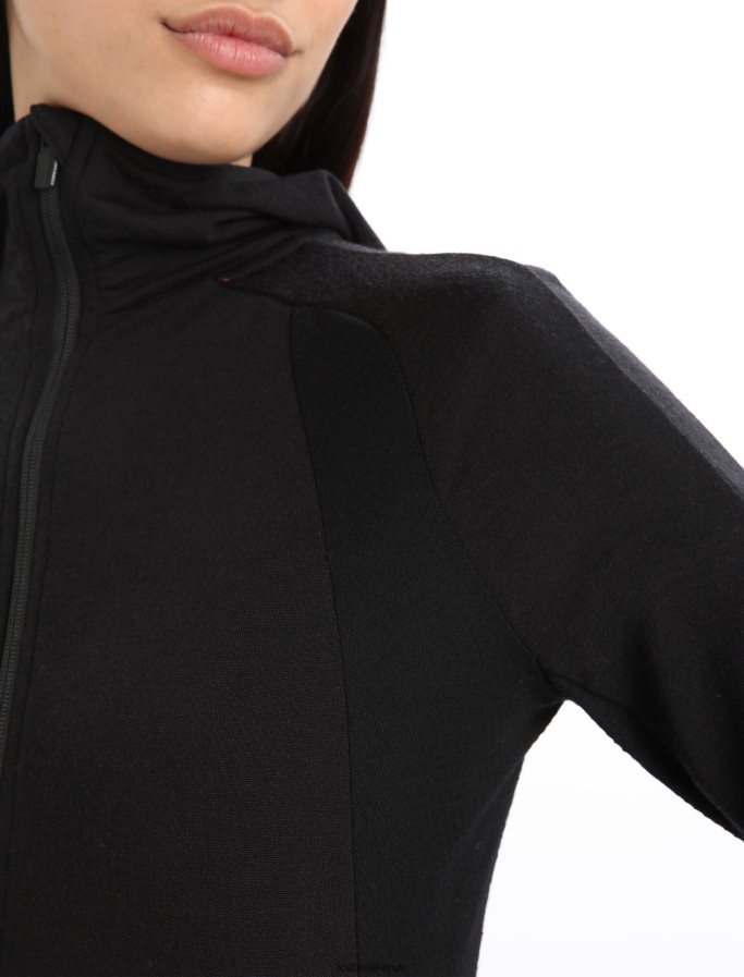 Icebreaker Women ZoneKnit Merino Long Sleeve Zip Hoodie Z04NXR712 Clothing Black - Image 7