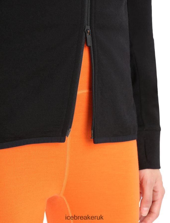 Icebreaker Women ZoneKnit Merino Long Sleeve Zip Hoodie Z04NXR712 Clothing Black - Image 9