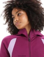 Icebreaker Women ZoneKnit Merino Long Sleeve Zip Hoodie Z04NXR713 Clothing Go Berry/Purple Gaze - Image 4