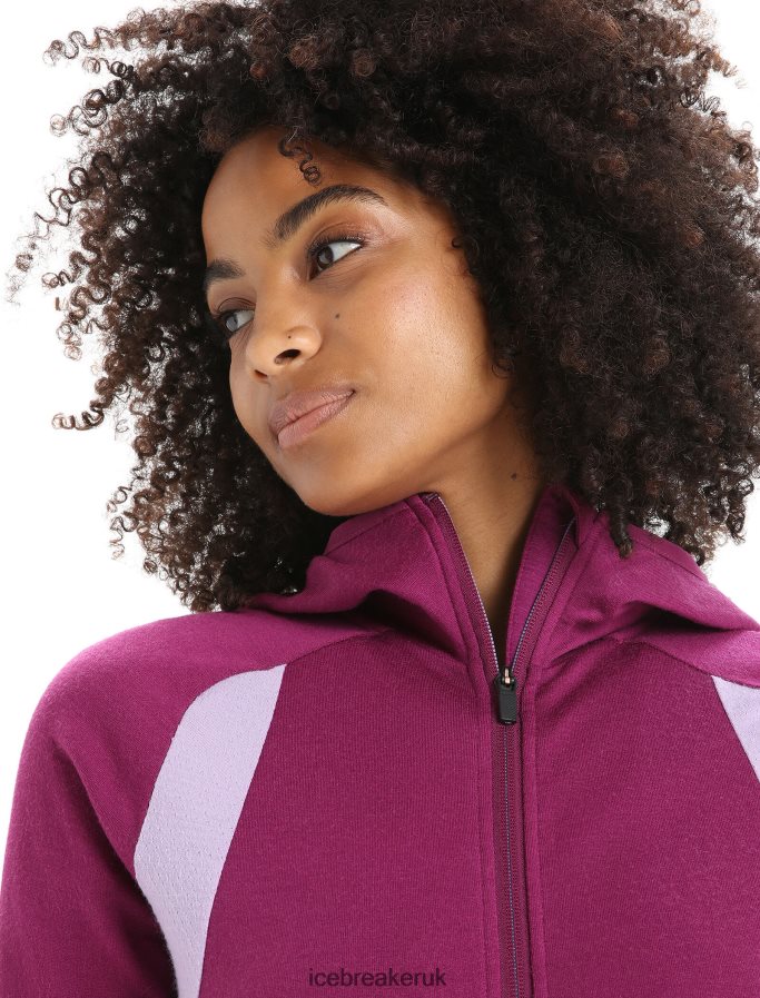 Icebreaker Women ZoneKnit Merino Long Sleeve Zip Hoodie Z04NXR713 Clothing Go Berry/Purple Gaze - Image 4