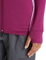 Icebreaker Women ZoneKnit Merino Long Sleeve Zip Hoodie Z04NXR713 Clothing Go Berry/Purple Gaze - Image 6