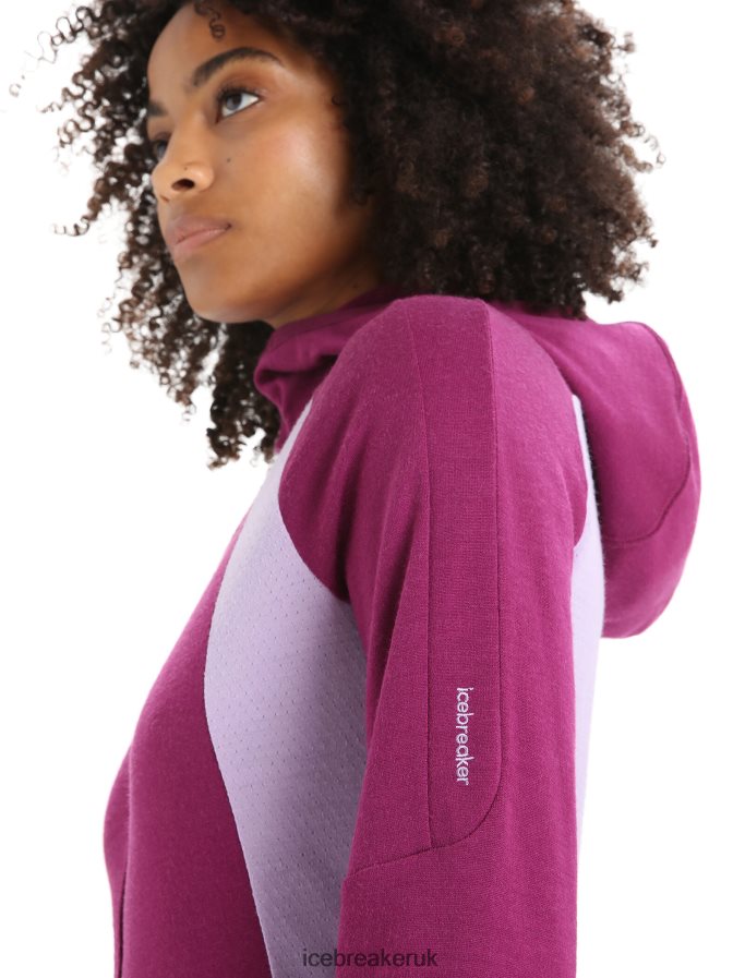 Icebreaker Women ZoneKnit Merino Long Sleeve Zip Hoodie Z04NXR713 Clothing Go Berry/Purple Gaze - Image 7