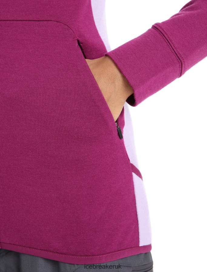 Icebreaker Women ZoneKnit Merino Long Sleeve Zip Hoodie Z04NXR713 Clothing Go Berry/Purple Gaze - Image 8