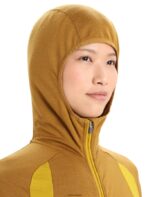 Icebreaker Women ZoneKnit Merino Long Sleeve Zip Hoodie Z04NXR855 Clothing Clove/Silent Gold - Image 4