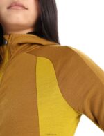 Icebreaker Women ZoneKnit Merino Long Sleeve Zip Hoodie Z04NXR855 Clothing Clove/Silent Gold - Image 5