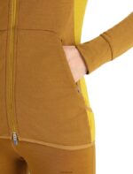 Icebreaker Women ZoneKnit Merino Long Sleeve Zip Hoodie Z04NXR855 Clothing Clove/Silent Gold - Image 6