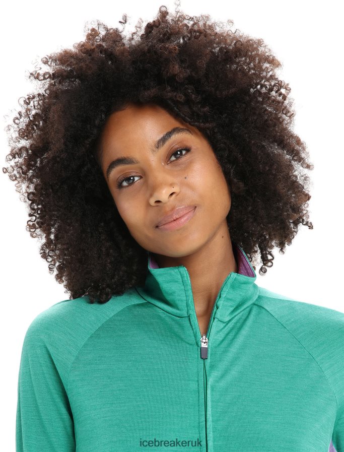 Icebreaker Women ZoneKnit Merino Long Sleeve Zip Jacket Z04NXR719 Clothing Fresh/Purple Gaze - Image 4