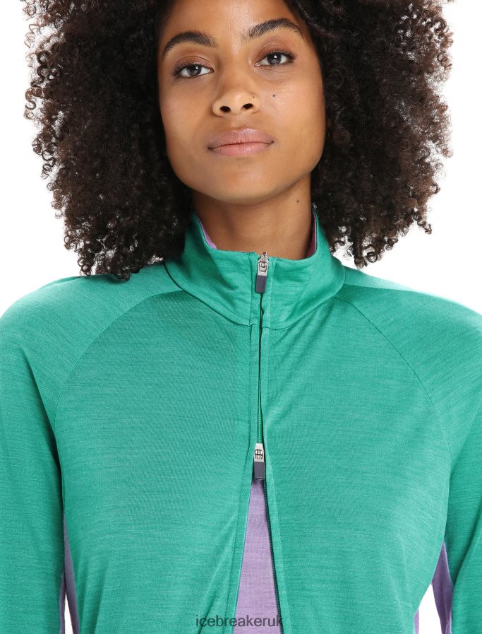 Icebreaker Women ZoneKnit Merino Long Sleeve Zip Jacket Z04NXR719 Clothing Fresh/Purple Gaze - Image 5