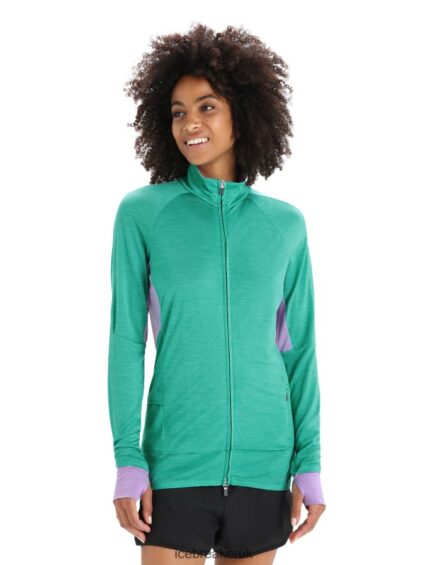 Icebreaker Women ZoneKnit Merino Long Sleeve Zip Jacket Z04NXR719 Clothing Fresh/Purple Gaze