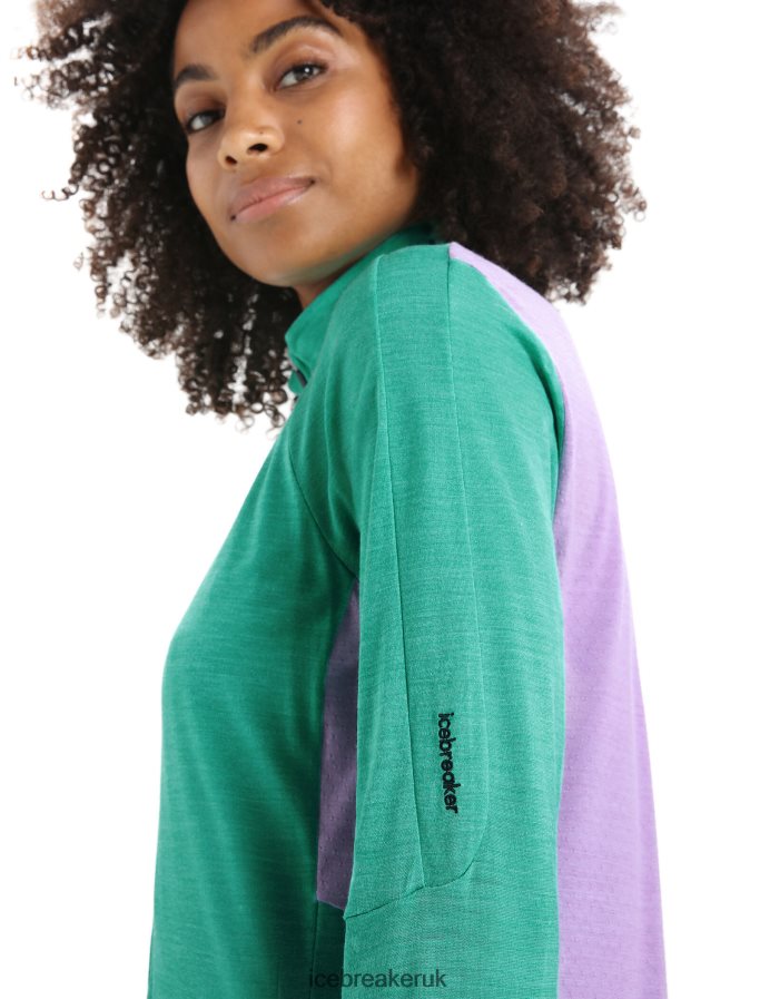 Icebreaker Women ZoneKnit Merino Long Sleeve Zip Jacket Z04NXR719 Clothing Fresh/Purple Gaze - Image 6
