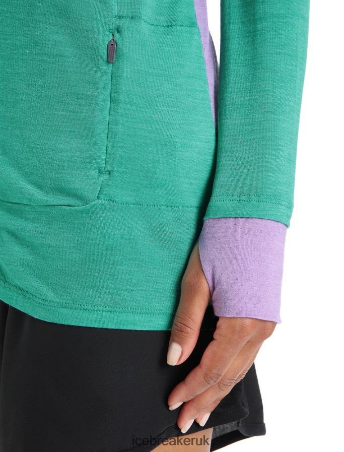 Icebreaker Women ZoneKnit Merino Long Sleeve Zip Jacket Z04NXR719 Clothing Fresh/Purple Gaze - Image 8