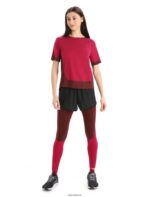 Icebreaker Women ZoneKnit Merino Short Sleeve Boxy T-Shirt Z04NXR892 Clothing Cherry/Espresso - Image 3