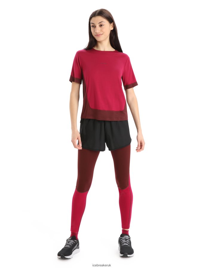 Icebreaker Women ZoneKnit Merino Short Sleeve Boxy T-Shirt Z04NXR892 Clothing Cherry/Espresso - Image 3