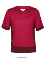 Icebreaker Women ZoneKnit Merino Short Sleeve Boxy T-Shirt Z04NXR892 Clothing Cherry/Espresso - Image 6