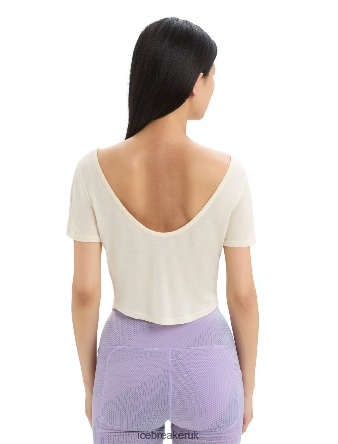 Icebreaker Women ZoneKnit Merino Short Sleeve Scoop Back T-Shirt Z04NXR667 Clothing Chalk - Image 2