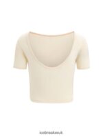Icebreaker Women ZoneKnit Merino Short Sleeve Scoop Back T-Shirt Z04NXR667 Clothing Chalk - Image 7