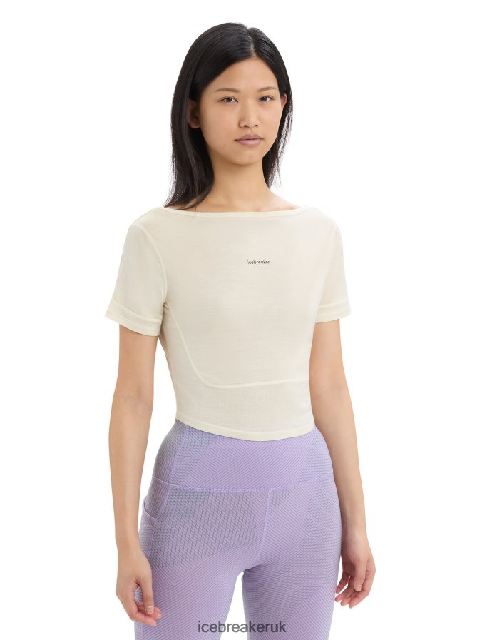 icebreaker_women_zoneknit_merino_short_sleeve_scoop_back_t_shirt_z04nxr667_clothing_chalk.jpg Icebreaker Women ZoneKnit Merino Short Sleeve Scoop Back T-Shirt Z04NXR667 Clothing Chalk - Image 1