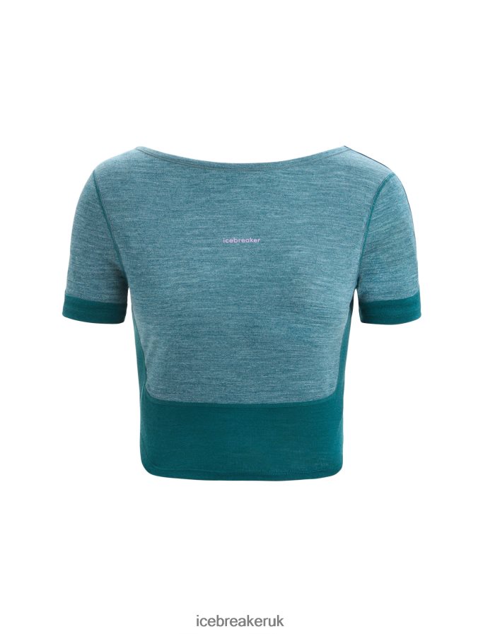 Icebreaker Women ZoneKnit Merino Short Sleeve Scoop Back T-Shirt Z04NXR668 Clothing Green Glory Heather - Image 5
