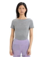 Icebreaker Women ZoneKnit Merino Short Sleeve Scoop Back T-Shirt Z04NXR669 Clothing Metro Heather