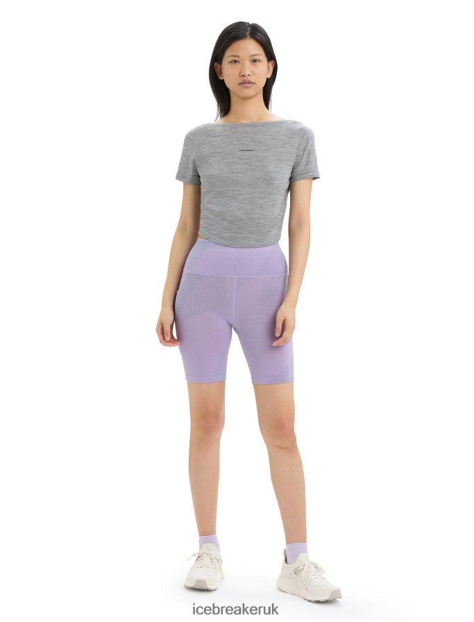 Icebreaker Women ZoneKnit Merino Short Sleeve Scoop Back T-Shirt Z04NXR669 Clothing Metro Heather - Image 3