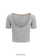 Icebreaker Women ZoneKnit Merino Short Sleeve Scoop Back T-Shirt Z04NXR669 Clothing Metro Heather - Image 8