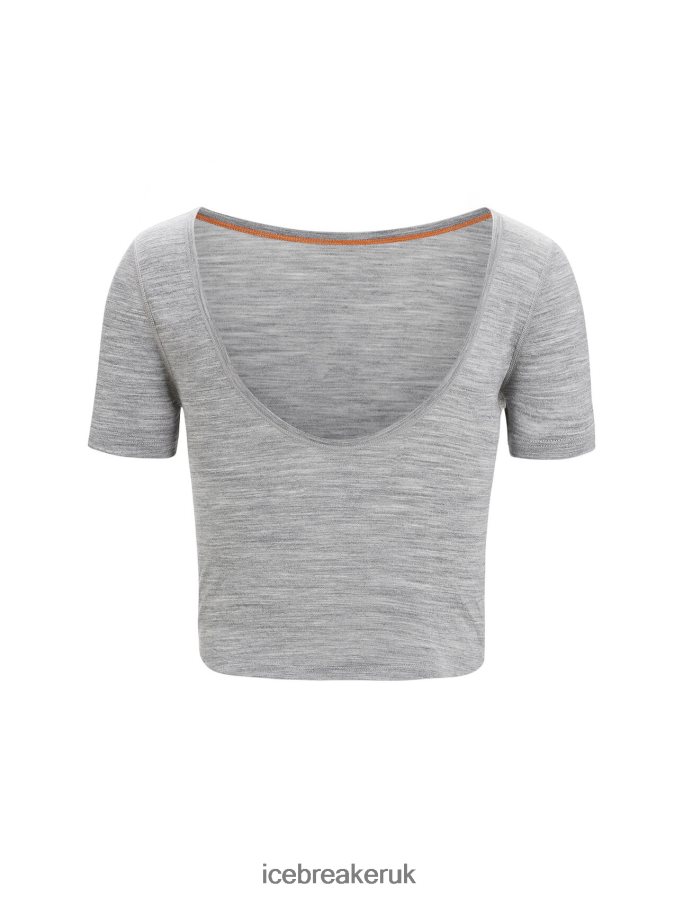 Icebreaker Women ZoneKnit Merino Short Sleeve Scoop Back T-Shirt Z04NXR669 Clothing Metro Heather - Image 8