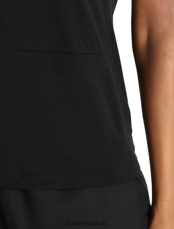 Icebreaker Women ZoneKnit Merino Short Sleeve Slit Back T-Shirt Z04NXR798 Clothing Black - Image 6