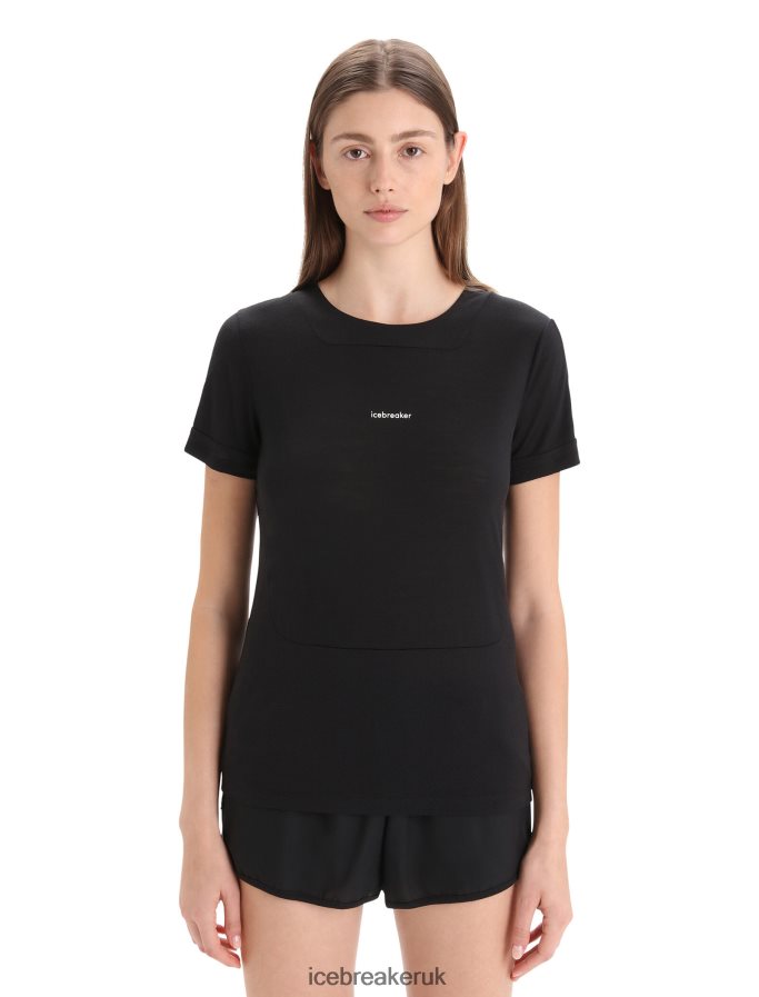 icebreaker_women_zoneknit_merino_short_sleeve_t_shirt_z04nxr657_clothing_black.jpg Icebreaker Women ZoneKnit Merino Short Sleeve T-Shirt Z04NXR657 Clothing Black - Image 1