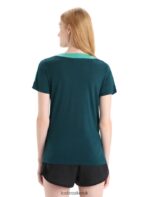 Icebreaker Women ZoneKnit Merino Short Sleeve T-Shirt Z04NXR658 Clothing Fresh Heather/Green Glory - Image 2